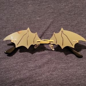 Gold Bat-Shaped Sunglasses